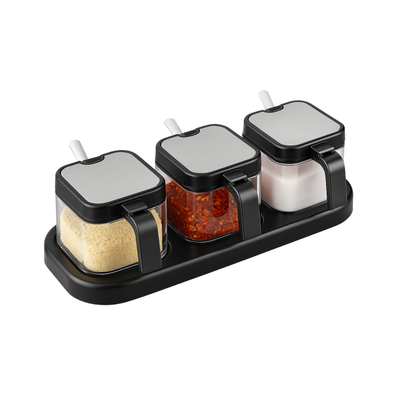 Frascos para especies 3 piezas con cuchara