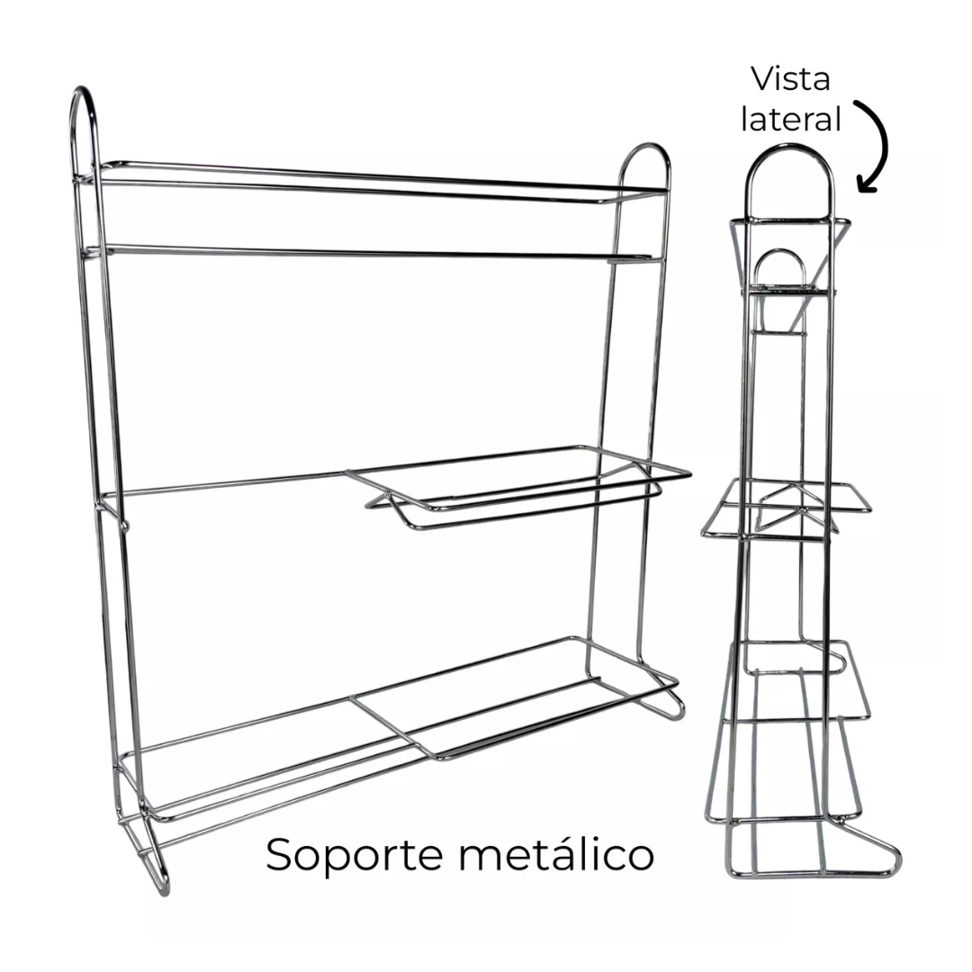 Set 12 Pzs Especiero Frasco Vinagrero Vidrio Acero Inoxidable