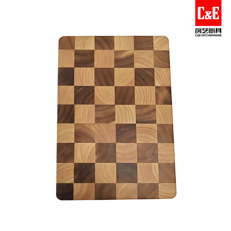 Tabla de cortar de madera de acacia con goma 33,5 x 26,5 x 2 cm