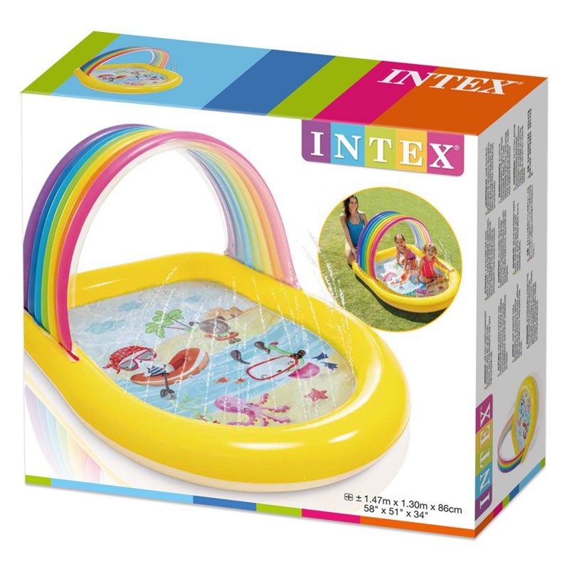 Piscina Intex Inflable Techo Arcoiris y Chorros Agua 57156NP