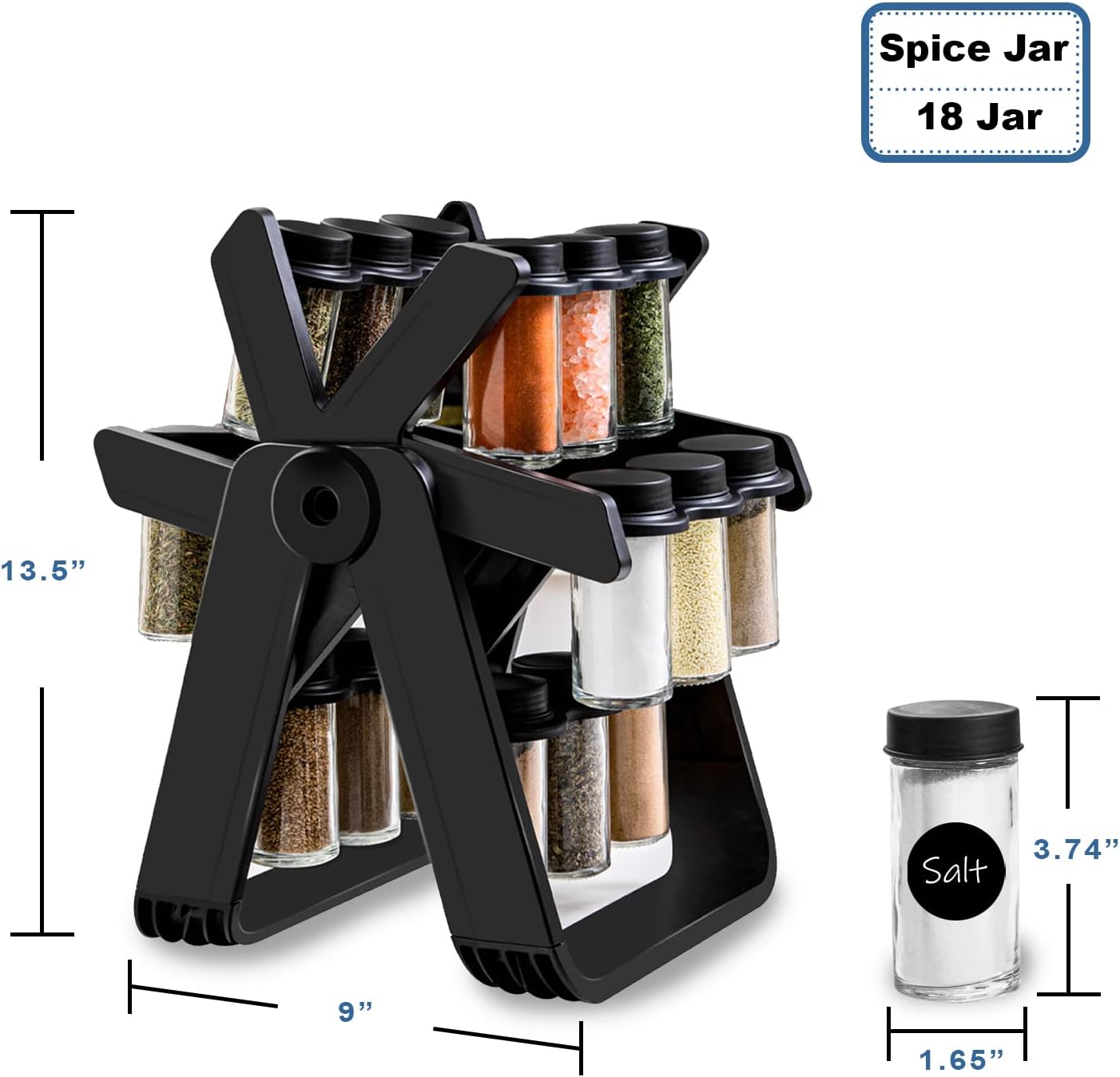 Condimentero estilo carrusel con capacidad de 18 envases.