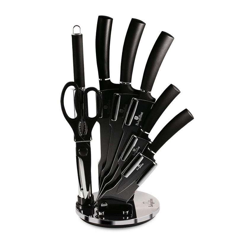 Set de cuchillos con base giratoria Berlinger Haus Negro BH-2565