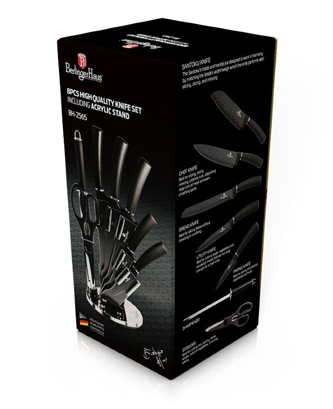 Set de cuchillos con base giratoria Berlinger Haus Negro BH-2565