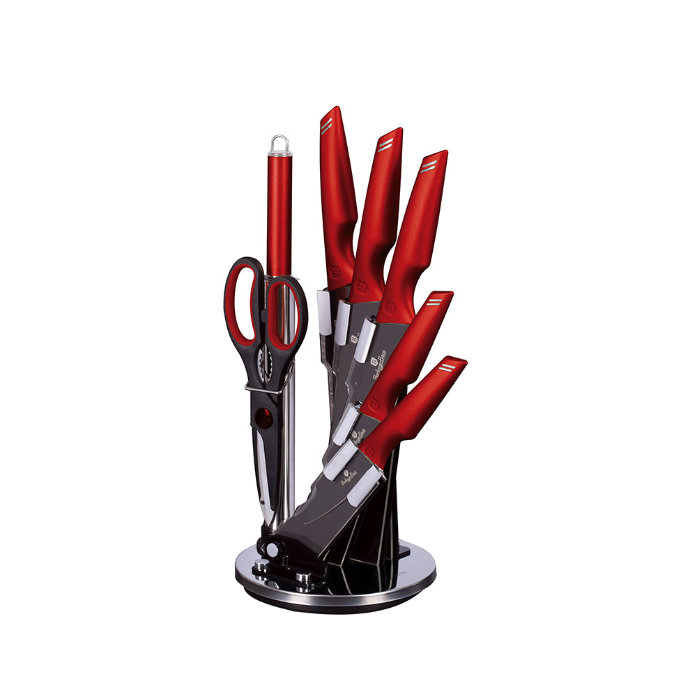 Set de cuchillos con Base Berlinger Haus Rojo BH-2686