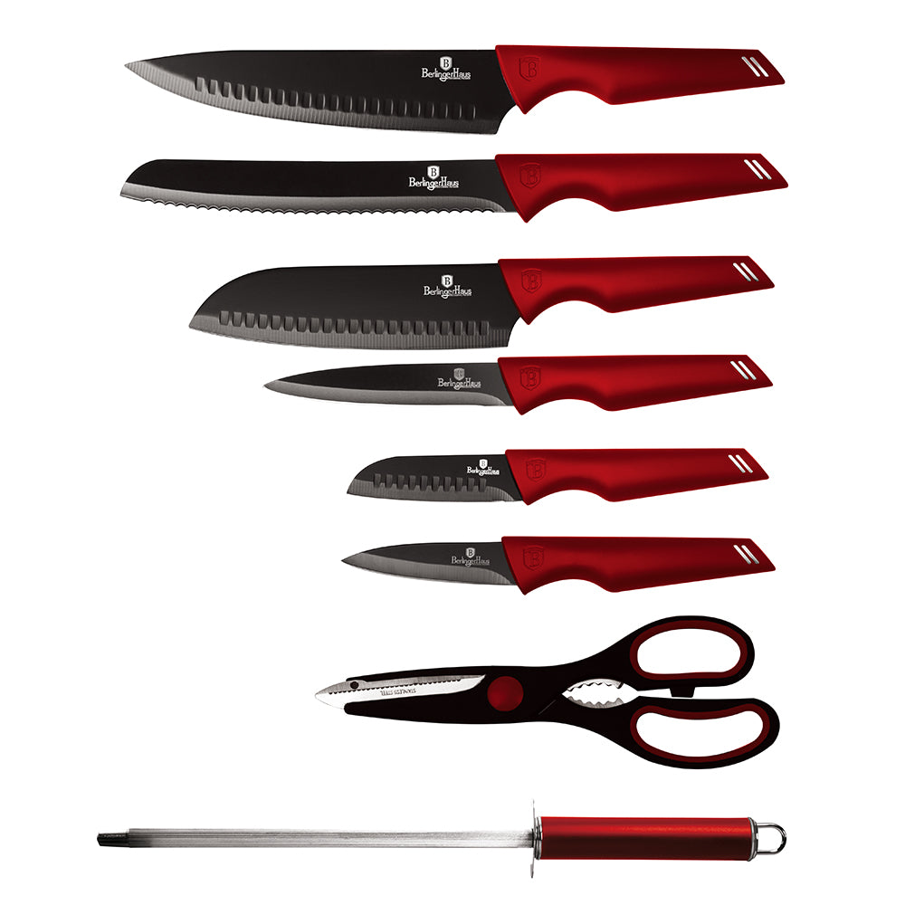 Set de cuchillos con Base Berlinger Haus Rojo BH-2686