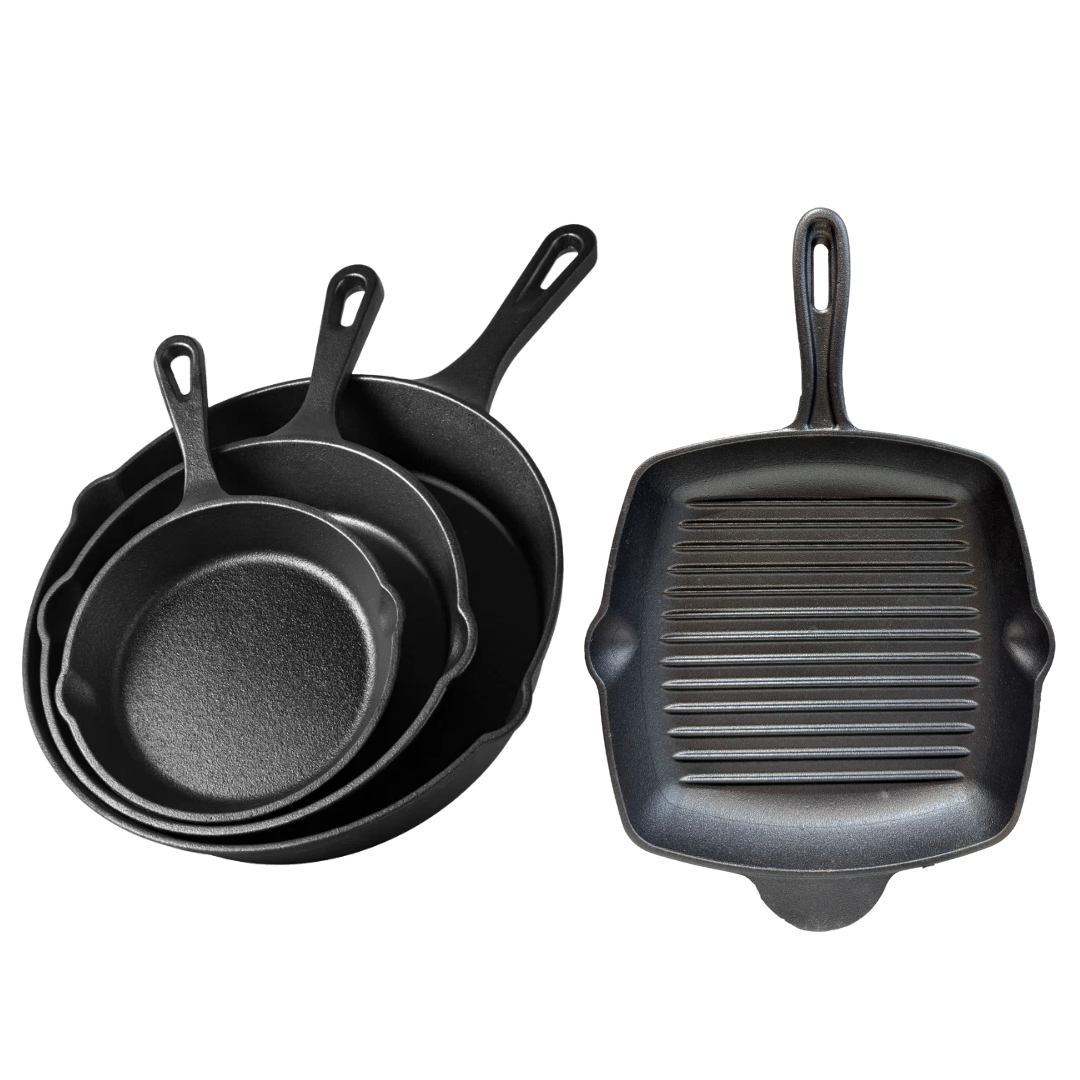 Set de 4 sartenes de hierro fundido