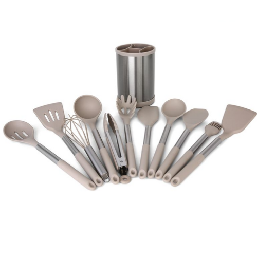 Utensilios de Cocina con Soporte Giratorio khaki