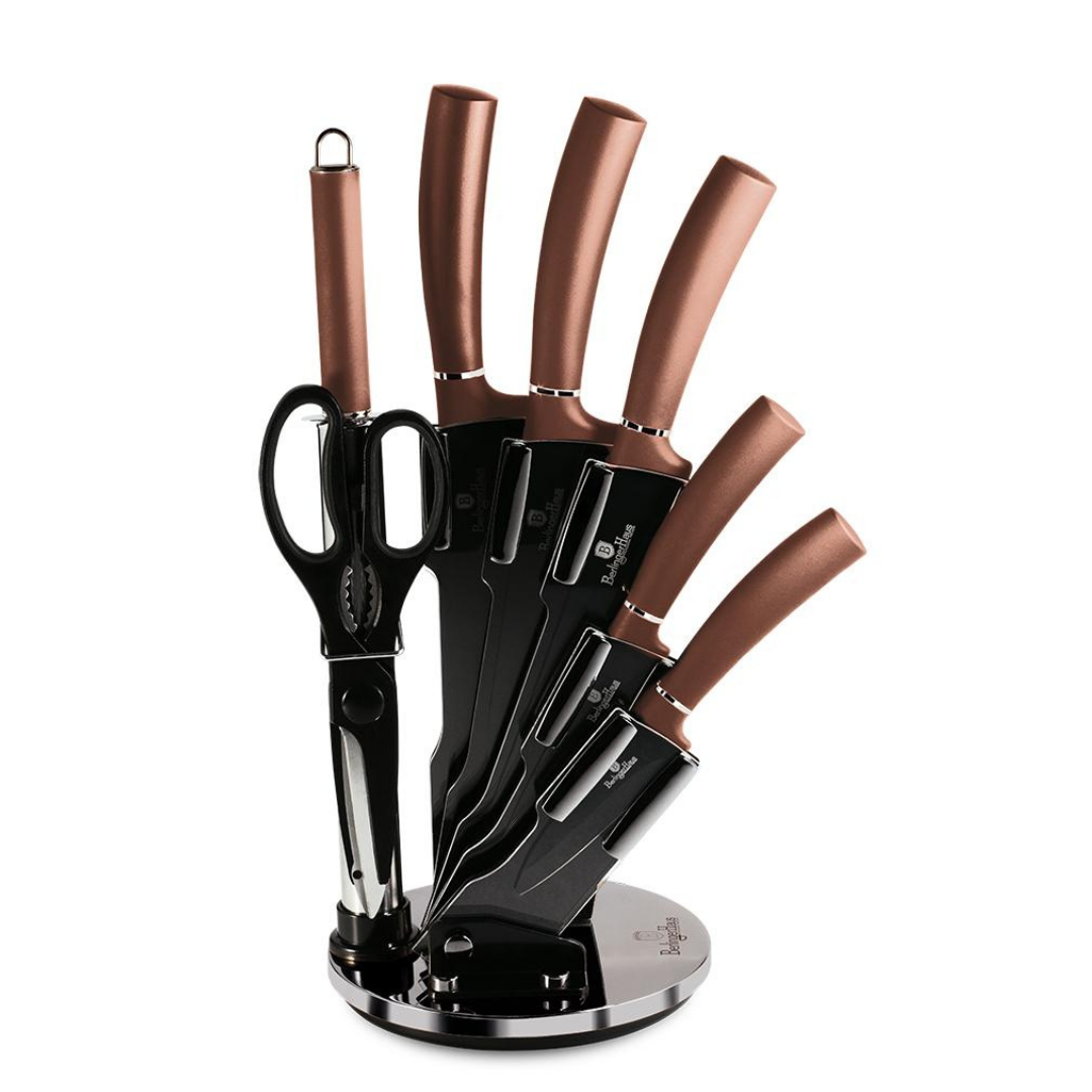 Set de cuchillos de cocina Berlinger Haus con base rotatoria.