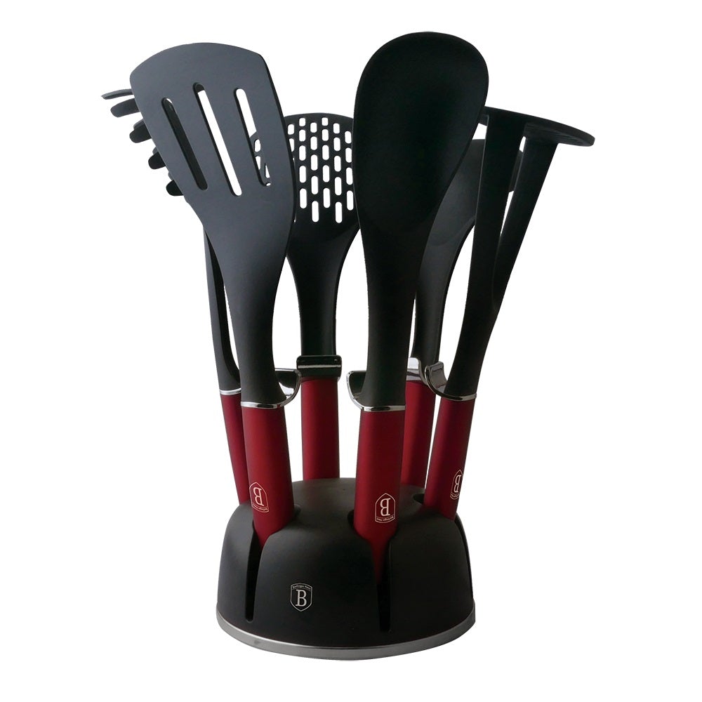 Set de 7 PCS cucharones con base ROJO.