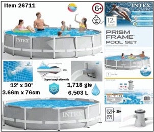 Piscina tubular INTEX 12" X 30" Incluye Filtro