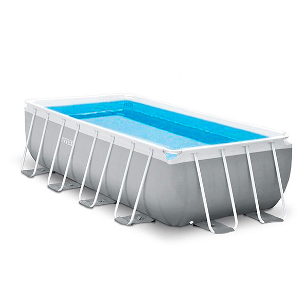 Piscina tubular Prisma de 16' x 8' x 42" color gris claro INTEX